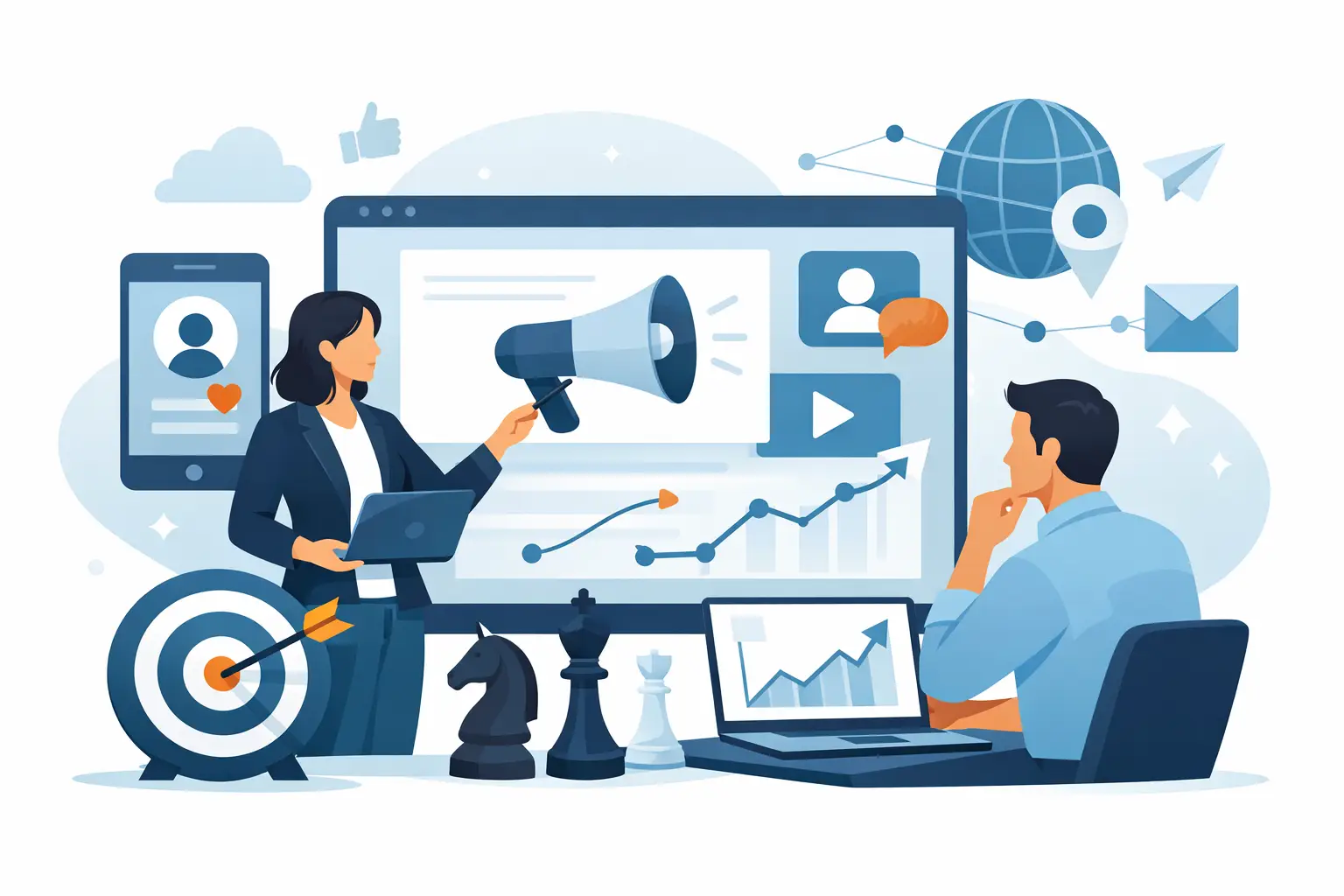 Guia de presença digital empresarial com estratégia